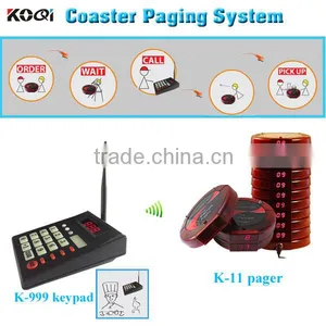 Wireless Coaster Patron Pager With Receiver and Keypads, for Coffee Shop Restaurant Club Service Equipment Guest Paging System thumbnail-1