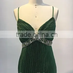 Floor Touching Chaozhou Emerald Green Evening Dress in China thumbnail-5