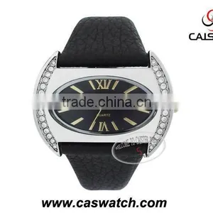 Arch Glass Leather Diamonds Watch thumbnail-1