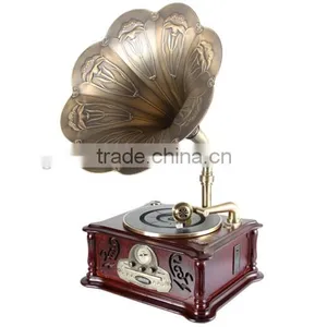 Antique Phonograph With Bluetooth, USD, CD, AM, FM Record Player Quality Choice thumbnail-1