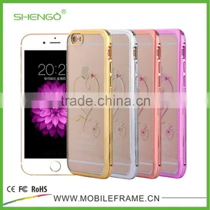 Shengo Luxury Diamond Metal Bumper With PC Case for IPhone 6 Plus thumbnail-2