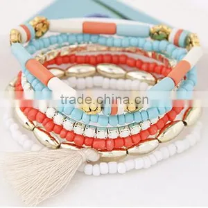 >>New Design Colorful Multi Layer Tassel Bead Bracelets / thumbnail-6