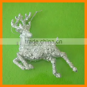 Plastic Deer With Silver Glitter For Christmas thumbnail-1