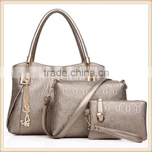 New Stylish Summer Women Bag Set Gold Handbag 3 Pieces Kit Shoulder Messager Pouch thumbnail-2