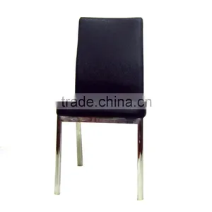 Black Color Leather Modern PU Metal Hotel Dining Chair thumbnail-5