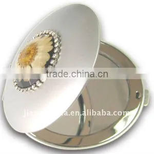 Metal Makeup Mirror Compact Mirror / Beauty Jewelry Mirror / Round Aluminum Compact Mirror thumbnail-2