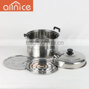 Philippines/Indonesia Styles Stainless Steel #410 Steamer Pot With Steamer Rack thumbnail-3