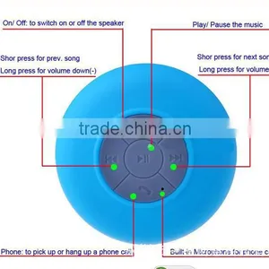 Mini Bluetooth Speaker Wireless Waterproof Bluetooth Speaker With Suction Cup for Smartphone thumbnail-2