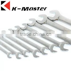K-Master Mirror Polished Chrome Plated 8-27 Professional Double Open End Wrench thumbnail-3