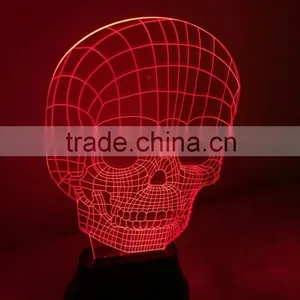 Skull Night Light 3D Visual LED Night Light Creative Lava Table Lamp Novelty Lighting Bedroom Light thumbnail-1