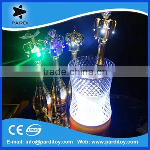Bar Cylinder Shape Diamond Led Lighted Champagne Ice Bucket thumbnail-1