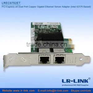 LREC9702ET PCI Express x4 Dual Port Copper Gigabit PCI Express x4 Network Card(Intel 82576 Based) thumbnail-2