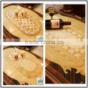 40x84 Gold Long Lace Tablecloth thumbnail-2