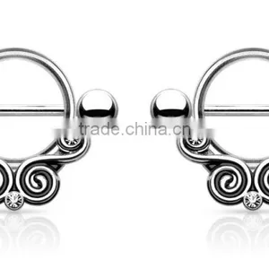316L Surgical Steel Nipple Shields Rings Body Jewelry thumbnail-3