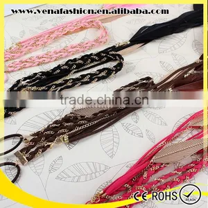 Mix Colors Indian Braided Feather Long Elastic Hair Bands thumbnail-4