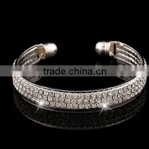 Fashion Women Girl Crystal Rhinestone Charm Bracelet Open Cuff Bangle thumbnail-1