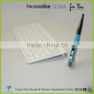 2016 New Design Patent 2.4G Touch Pen Mouse & Modern Colored Wireless Keyboard Combo Without Mouse Hand thumbnail-1