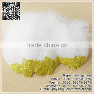 Wholesale Top Quality Gold Glitter Goose Feather thumbnail-1