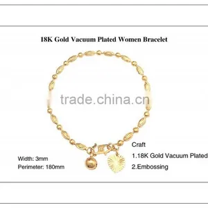 Gold Daily Wear Jewelry Design for Girls Charm Metal Wholesale Chain Bracelet thumbnail-4