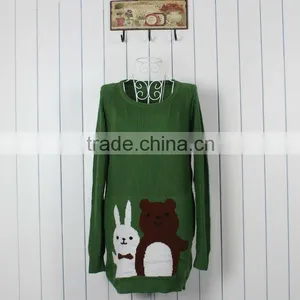 Lady's Long Animal Jacquard Knitted Dress thumbnail-1