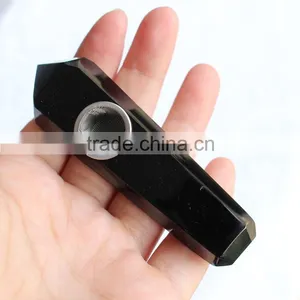 Natural Black Obsidian Cheap Smoking Pipes for Sale thumbnail-1