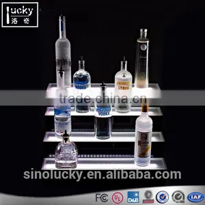 Bar Shelf 4 Tiers Wine Bottle Display Light Base thumbnail-1