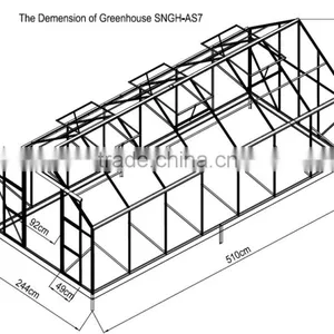 16*8 Do-it-Yourself Aluminum Walk-in Garden Greenhouse thumbnail-2