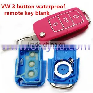 New Arrival VW 3 Button Waterproof Remote Key Blank Blue and Red thumbnail-1