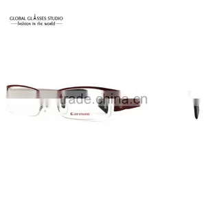New Design Wholesale Modern Stainless Steel Name Brand Carmim Men/women Eyewear Glasses Optical Eyeglasses Frame AW102 thumbnail-3