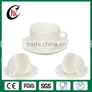 White Custom Porcelain Cappuccino Cup With Saucer thumbnail-1