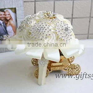 Custom Stunning Immortal Ribbon Rose Wedding Bouquets thumbnail-3