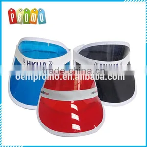 Hot Selling Summer UV Protection Plastic PVC Transparent Sun Visor Cap thumbnail-1