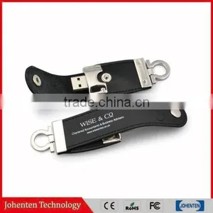 USB2.0 Factory Directly Sale Leather USB Flash Drive Memory Flash Stick thumbnail-3