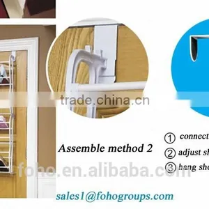 Over the Door Hanging Wall Mounted Iron Shelves Shoe Rack,DIY Hanging Shoe Organizer Storage Shoe Shelf thumbnail-4