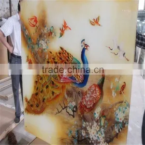 Hand Painted Engraved Art Glass thumbnail-1