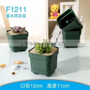 Dark Green Square Plastic Flower Pot for Vegatables thumbnail-1