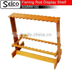 75cm*29cm*63cm Bamboo Fishing Rod Display Rack of 24pcs Rods for Fishing Shops thumbnail-1
