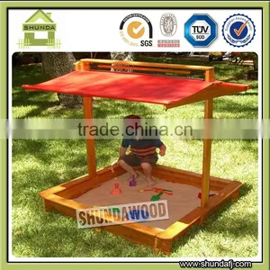 SD-SB03 Kid's Outdoor Playground Wooden Sandbox With Roof thumbnail-1