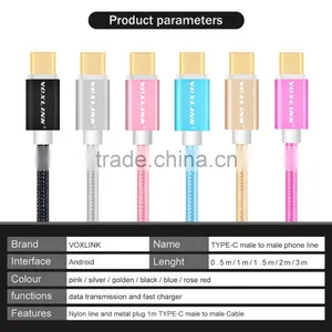 Voxlink Od=3.3mm Fast Charging Gold Plated Usb Type c to Type c Charger Cable Male to Male,0.5m/1m/1.5m/2m/3m Optional thumbnail-3