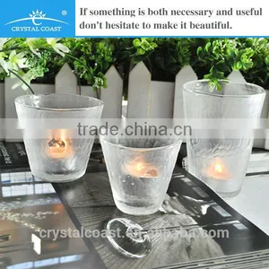 Factory Sale Clear Glass Drawing of Tealight/candle and Glass Candle Holder thumbnail-1