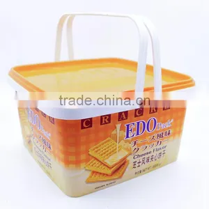 3L EDO Custom IML Plastic Cracker Containers With Two Handles,Maker of Plastic PP Biscuit Box thumbnail-2
