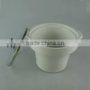 Stocked Ceramic Tureen With Glass Lid and Iron Stand thumbnail-3