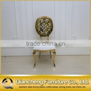 Round Flower Back Golden Stainless Steel Wedding Chair thumbnail-5