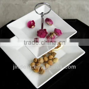 3-tier Dessert Plate Fruit Cupcake Ceramic Plate , Cake Plate With Dome, Wedding Cake Stand thumbnail-6