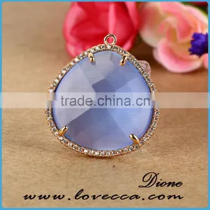 Wholesale DIY Fashion Jewelry Accessories Colorful Glass Stone Glass Bezel Pendant thumbnail-2