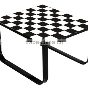 Coffee Table Steel Tube Tempered Glass With Printing thumbnail-2