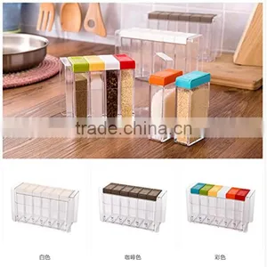 Food Grade 6 Pics Plastic Spice Jar Shaker Seasoning Bottle , Condiment Holder/ Container thumbnail-2