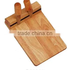 Rubber Wood Cheese Board With Cheese Knives thumbnail-3