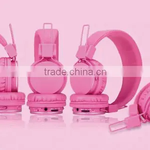 Good Quality FM Radio Wireless Sports Headphone Sexy Girl Pink Bluetooth Earphone thumbnail-2