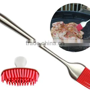 Amazon Hot Sale 12inch Long Stainless Steel Handle Silicone Basting Brush thumbnail-4